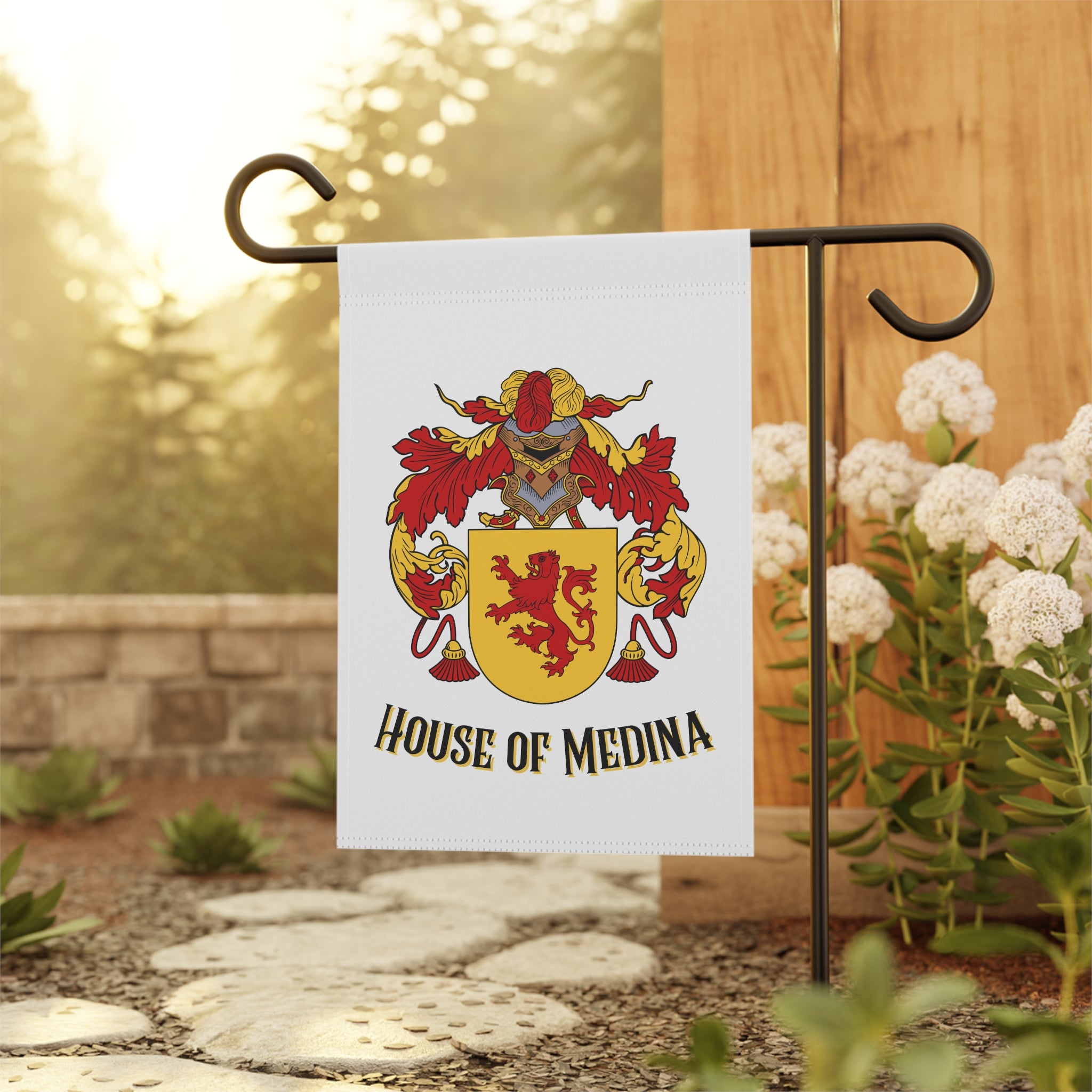 Medina Family Crest Garden Flag